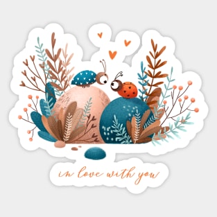 In love with you. Cute bugs Sticker